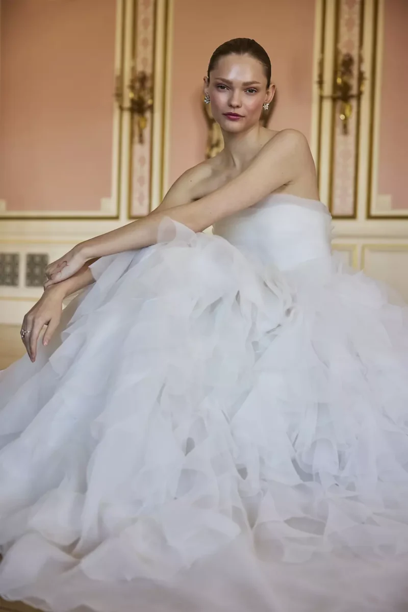 Strapless Wedding Gown With Spiral Ruffle Skirt - Image 2