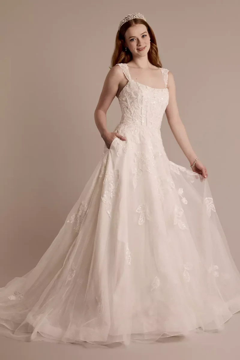 Corset Bodice A-Line Dress with Removable Straps