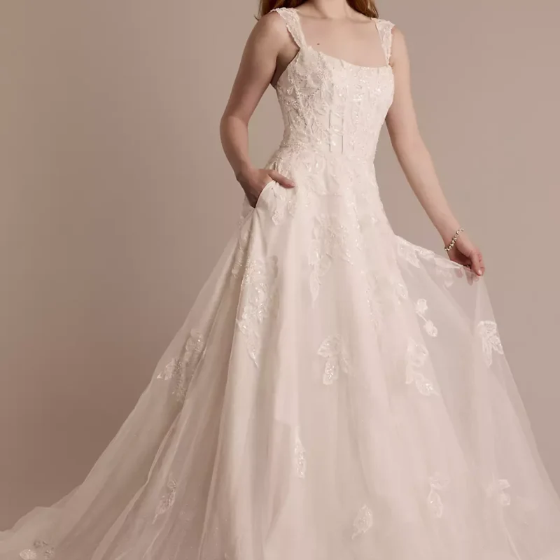 Corset Bodice A-Line Dress with Removable Straps
