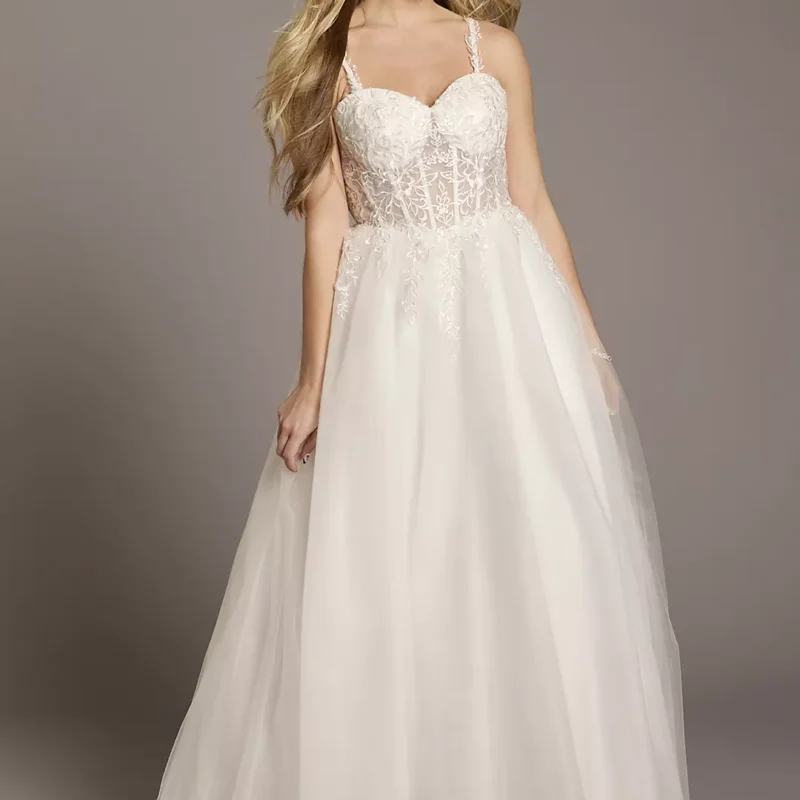 Illusion Corset Bodice Tulle Ball Gown