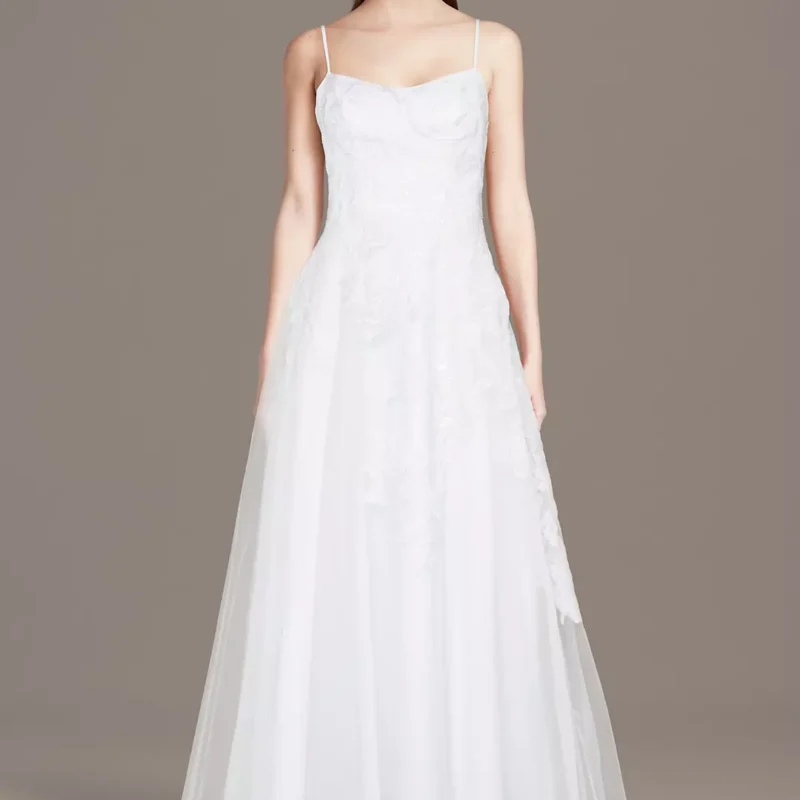 Floral Tulle Low-Back A-Line Wedding Dress