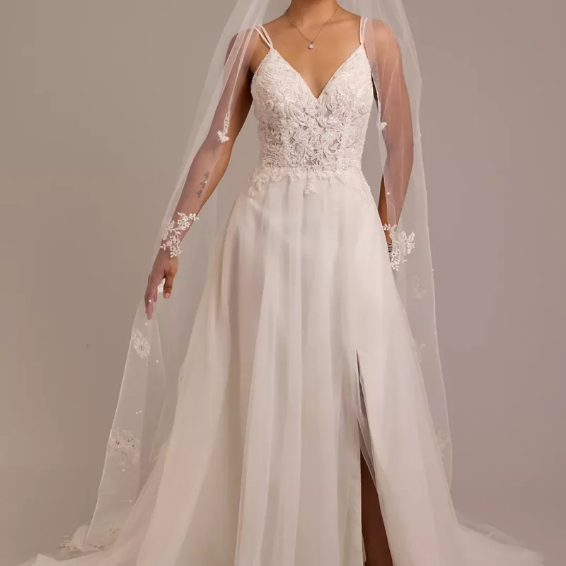 Beaded Bodice Wedding Dress with Tulle Skirt
