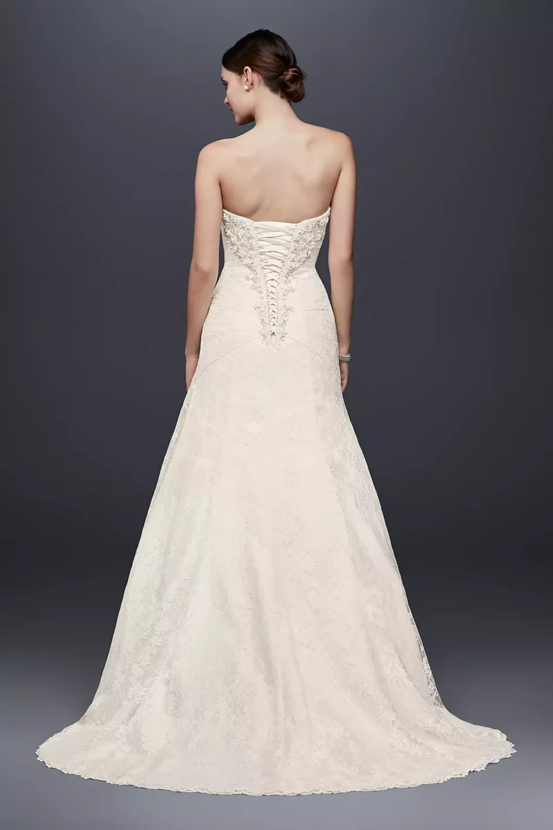 A-line Lace Wedding Dress with Side Split Detail - Image 2